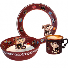 Фото Набор детский S&T 531076 Милая обезьянка 3 предмета...  - Магазин MASMART