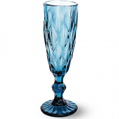 Фото Бокал для шампанского S&T 9454 Грани кобальт 200 мл  - Магазин MASMART
