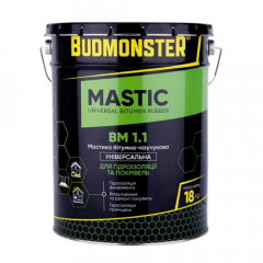 Фото Мастика битумно-каучуковая универсальная BudMonster 18 кг  - Магазин MASMART