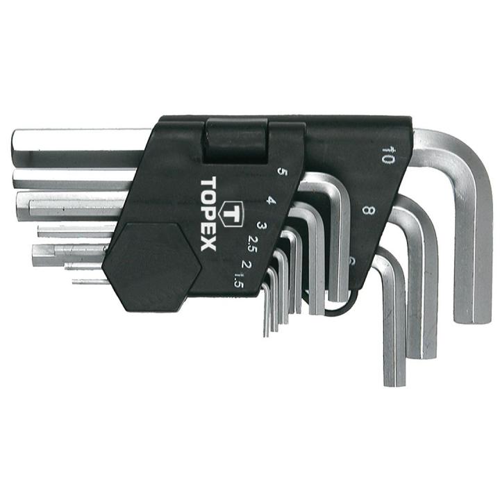 Фото Набір ключів шестигранних Topex 35D955 (1,5-10 мм) 9 шт. - Магазин MASMART