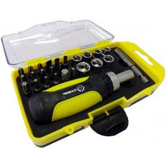 Фото Викрутка з тріскачкою реверсивна 26 в 1 з набором біт СТАЛЬ  - Магазин MASMART