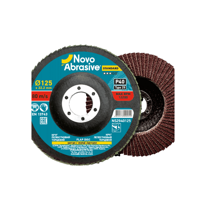 Фото Круг лепестковый T27 125х22,2 P60 Novoabrasive Standard - Магазин MASMART