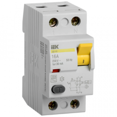 Фото Дифференциальное реле 2P 16A 30mA IEK ВД1-63  - Магазин MASMART