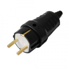 Фото Вилка с заземлением Bylectrica В16-362 каучуковая - снято...  - Магазин MASMART