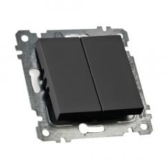 Фото Механізм вимикача двоклавішний Mutlusan Rita 10А чорний  - Магазин MASMART