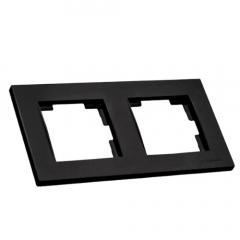 Фото Рамка горизонтальная двухместная Mutlusan Rita черная  - Магазин MASMART