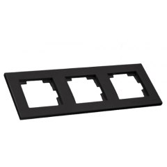 Фото Рамка горизонтальная трехместная Mutlusan Rita черная  - Магазин MASMART