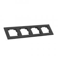 Фото Рамка горизонтальная четырехместная Mutlusan Rita черная  - Магазин MASMART