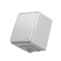 Фото Вимикач одноклавішний Videx Binera сірий  - Магазин MASMART