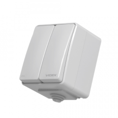 Фото Вимикач двоклавішний Videx Binera сірий  - Магазин MASMART