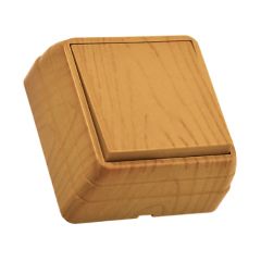 Фото Выключатель одноклавишный Mutlusan Bron 10А дуб  - Магазин MASMART