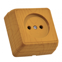 Фото Розетка без заземлення Mutlusan Bron 16А дуб  - Магазин MASMART