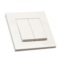 Фото Вимикач двоклавішний Mutlusan Rita 10А білий  - Магазин MASMART