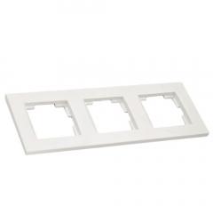 Фото Рамка горизонтальная трехместная Mutlusan Rita белый  - Магазин MASMART