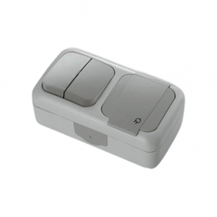 Фото Блок (выключатель двухклавишный, розетка с заземлением)...  - Магазин MASMART