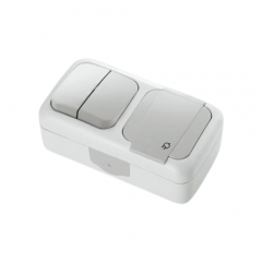 Фото Блок (выключатель двухклавишный, розетка с заземлением)...  - Магазин MASMART