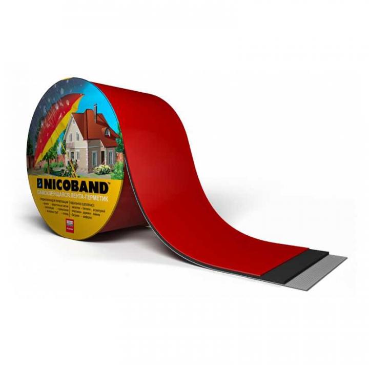 Фото Лента-герметик Nicoband красная 100 мм х 3 м - Магазин MASMART