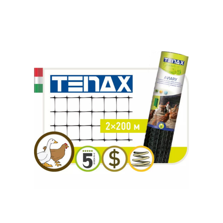 Фото Сетка полимерная Tenax Aviary 2x200 м черная - Магазин MASMART