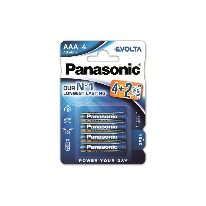 Фото Батарейка Panasonic Evolta AAA BLI (4+2) Alkaline LR03EGE/6B2F - Магазин MASMART