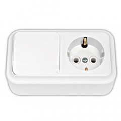 Фото Блок (вимикач одноклавішний, розетка з заземленням)...  - Магазин MASMART