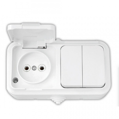 Фото Блок (выключатель двухклавишный, розетка без заземления)...  - Магазин MASMART