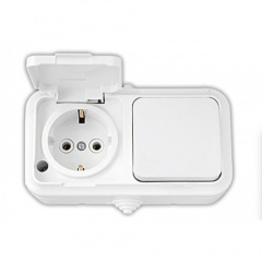 Фото Блок (выключатель одноклавишный, розетка с заземлением)...  - Магазин MASMART