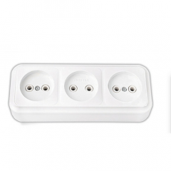 Фото Розетка трехместная без заземления Bylectrica Пралеска -...  - Магазин MASMART