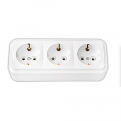 Фото Розетка тримісна з заземленням Bylectrica Пралеска -...  - Магазин MASMART