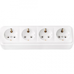 Фото Розетка четырехместная с заземлением Bylectrica Пралеска...  - Магазин MASMART