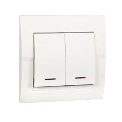 Фото Выключатель двухклавишный с подсветкой Lezard Deriy  - Магазин MASMART