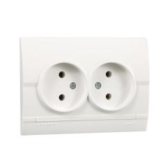 Фото Розетка двойная без заземления Lezard Deriy  - Магазин MASMART