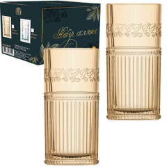 Фото Набір склянок Flora Бурштин S&T 400 мл 6 шт. 9437  - Магазин MASMART