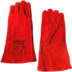 Фото Рукавиці замшеві (манжет крага) червоні Werk WE2128H  - Магазин MASMART