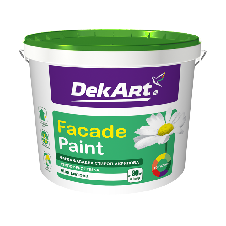 Фото Краска фасадная акриловая DekArt Faсade Paint 12,6 кг - Магазин MASMART