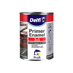 Фото Грунт-эмаль на ржавчину 3в1 Delfi черная 2,8 кг  - Магазин MASMART