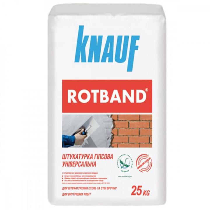 Фото Штукатурка универсальная гипсовая Knauf Rotband, 25кг для внутренних работ 50шт/пал - Магазин MASMART