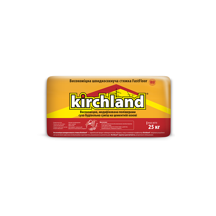 Фото Стяжка для пола Kirchland Fast Floor быстросохнущая высокопрочная (10-100 мм) 25кг - Магазин MASMART