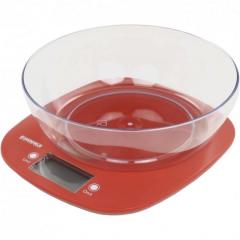 Фото Весы кухонные Grunhelm KES-1PR 5 кг красные с чашей  - Магазин MASMART