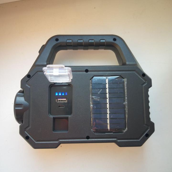 Фото Ліхтар переносний акумуляторний YD-2205В LED із сонячною панеллю + зарядка від USB  - Магазин MASMART