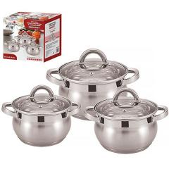 Фото Набір каструль MH-3508 6 предметів Stenson сірий...  - Магазин MASMART