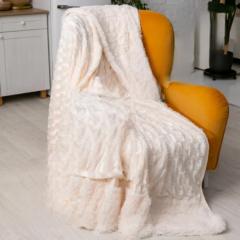 Фото Плед "Норка" 220x240 (молочний) ТМ Malloory Home хутряний...  - Магазин MASMART