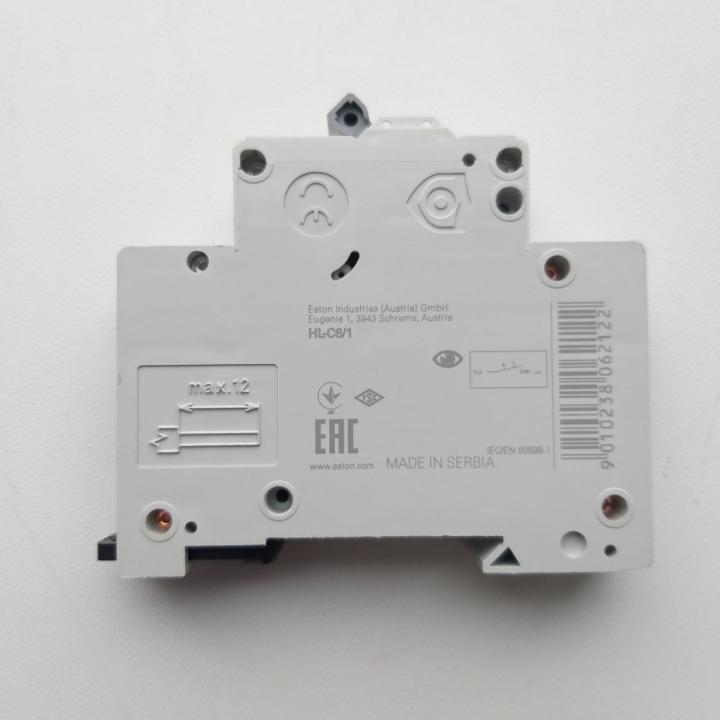 Фото Автоматичний вимикач 1P 6A Eaton HL-C6/1 4.5kA  - Магазин MASMART