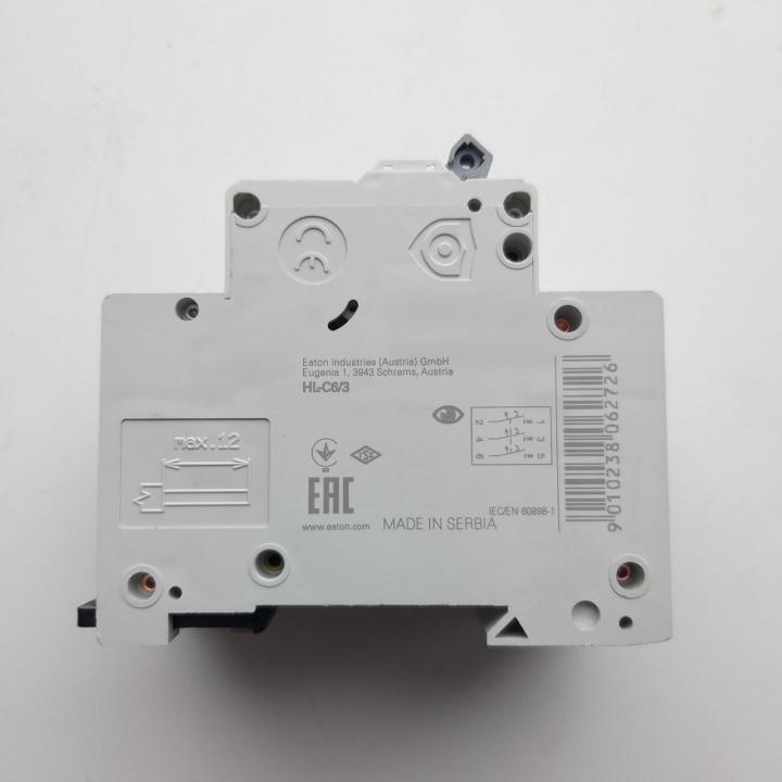 Фото Автоматичний вимикач 3P 6A Eaton HL-C6/3 4.5kA  - Магазин MASMART