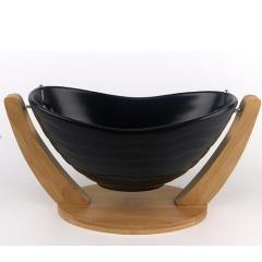 Фото Фруктовница Black Classic 11.5" 29х13х13см на бамбуковой...  - Магазин MASMART