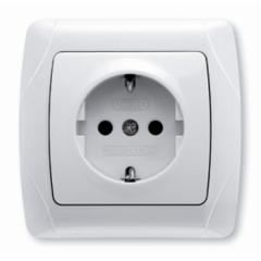 Фото Розетка 1 гніздо з/з VIKO Carmen біла  - Магазин MASMART