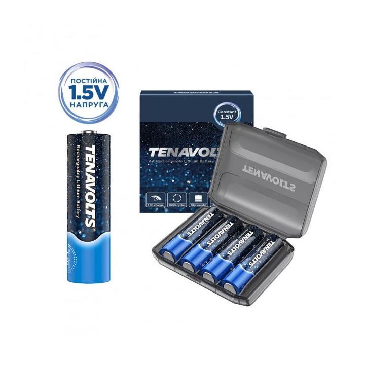 Фото Аккумуляторы AA литиевые (4 штуки) Tenavolts 1.5V 1850mAh plastic case - Магазин MASMART