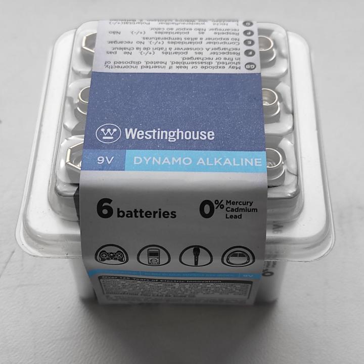 Фото Батарейка лужна (6 штук) Westinghouse Dynamo Alkaline C 6LR61-ВР1/9V крона  - Магазин MASMART