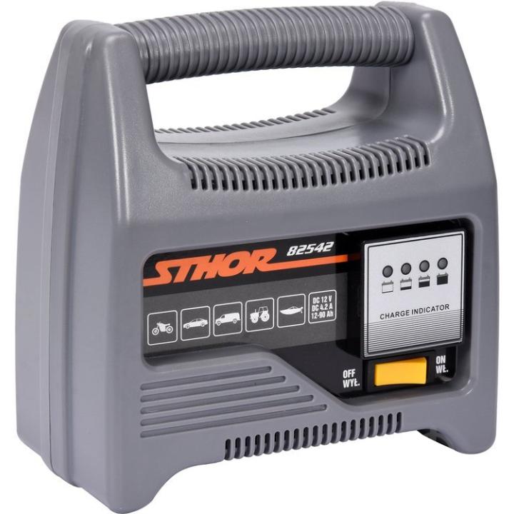 Фото Зарядное устройство для аккумулятора STHOR 82541 12В  от электросети 230В 2.8А с емкостью 8-60 АГод  - Магазин MASMART