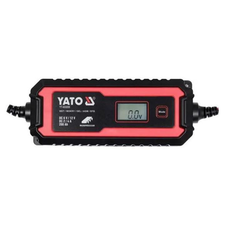 Фото Зарядное устройство YATO-83000 к аккумуляторам 6V-2А 12V-4А, макс 240 A Год сетевой 230В с LCD-дисплеем  - Магазин MASMART