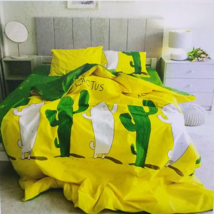 Фото Комплект постельного белья бязь Евро 2,0 (кактусы) - Магазин MASMART